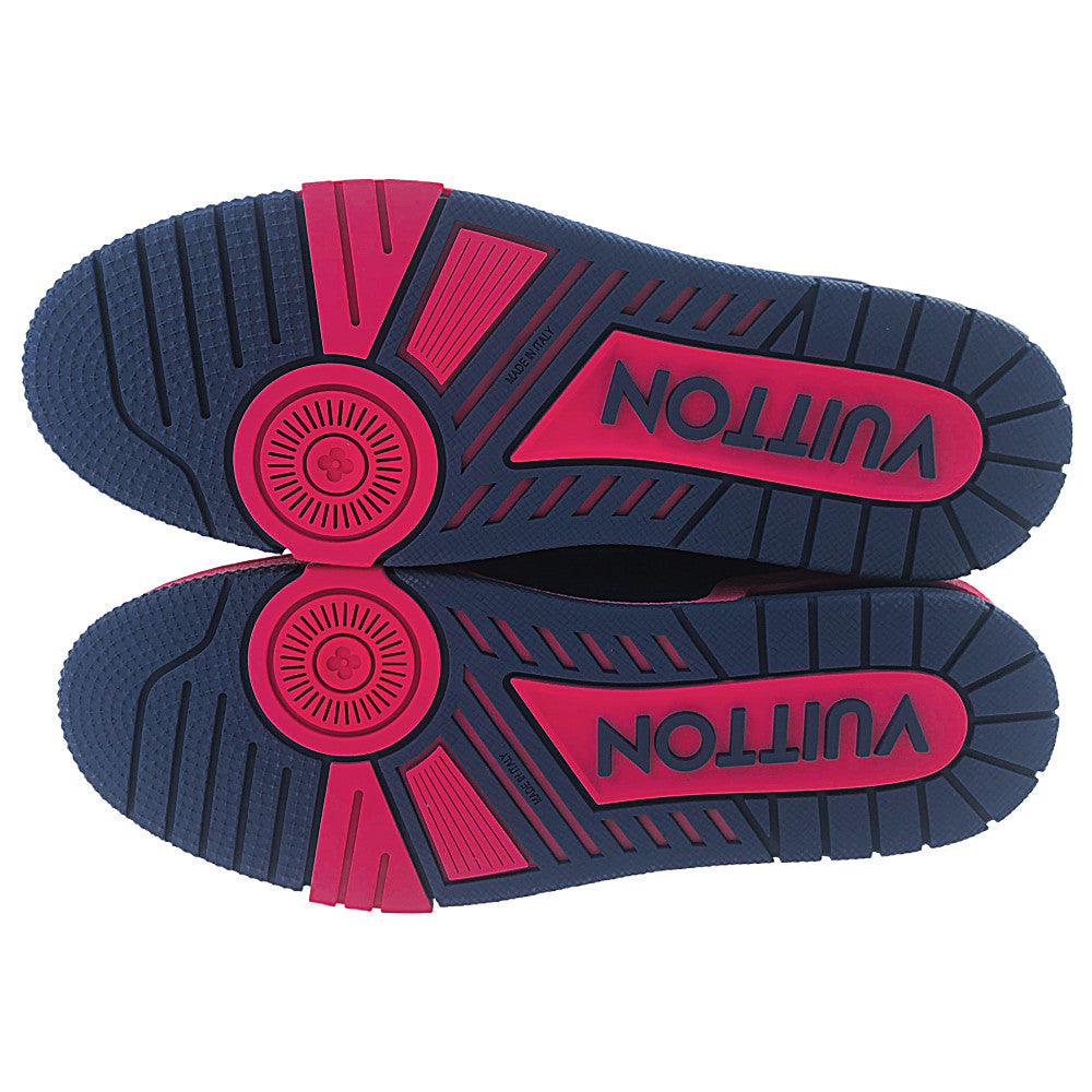 LOUIS VUITTON ルイ・ヴィトン 22SS 1A9TSC LV トレイナー ライン スニーカー ローズ ブルー系 ピンク系 8【極上美品】【中古】