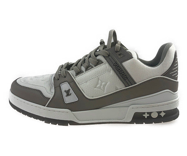 LOUIS VUITTON ルイ・ヴィトン 1A9VOS LV トレイナー ライン スニーカー ホワイト×グレー ホワイト系 グレー系 8【美品】【中古】