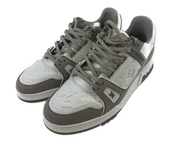 LOUIS VUITTON ルイ・ヴィトン 1A9VOS LV トレイナー ライン スニーカー ホワイト×グレー ホワイト系 グレー系 8【美品】【中古】