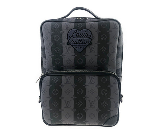 LOUIS VUITTON ルイ・ヴィトン M45962  NIGO モノグラム ストライプ エクリプス キャンバス モジュラー バックパック ブラック系 ダークグレー系【極上美品】【中古】