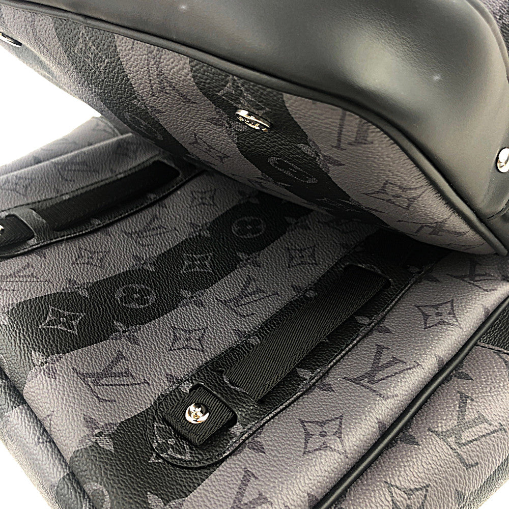 LOUIS VUITTON ルイ・ヴィトン M45962  NIGO モノグラム ストライプ エクリプス キャンバス モジュラー バックパック ブラック系 ダークグレー系【極上美品】【中古】