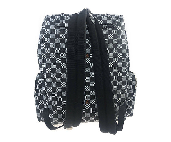 LOUIS VUITTON ルイ・ヴィトン N50039 ダミエ ディストーテッド クリストファー PM バックパック ブラック×ホワイト系【極上美品】【中古】