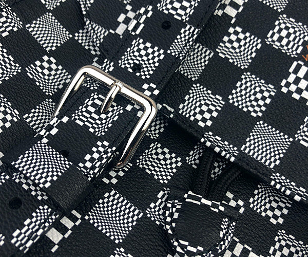 LOUIS VUITTON ルイ・ヴィトン N50039 ダミエ ディストーテッド クリストファー PM バックパック ブラック×ホワイト系【極上美品】【中古】