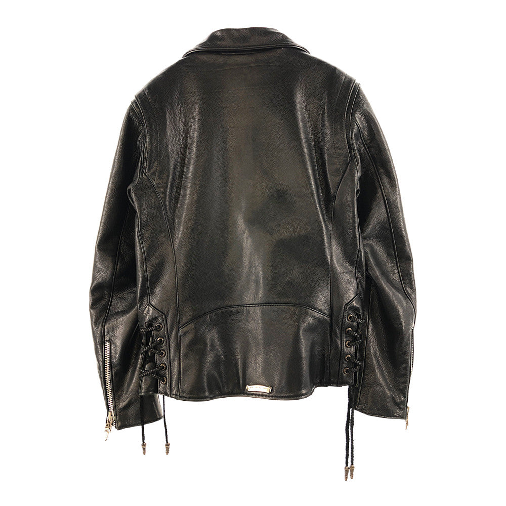CHROME HEARTS クロムハーツ（原本有） 国内正規品 JJ DEAN JJディーン レザー ダブルライダース ジャケット ブラック系 XL【中古】