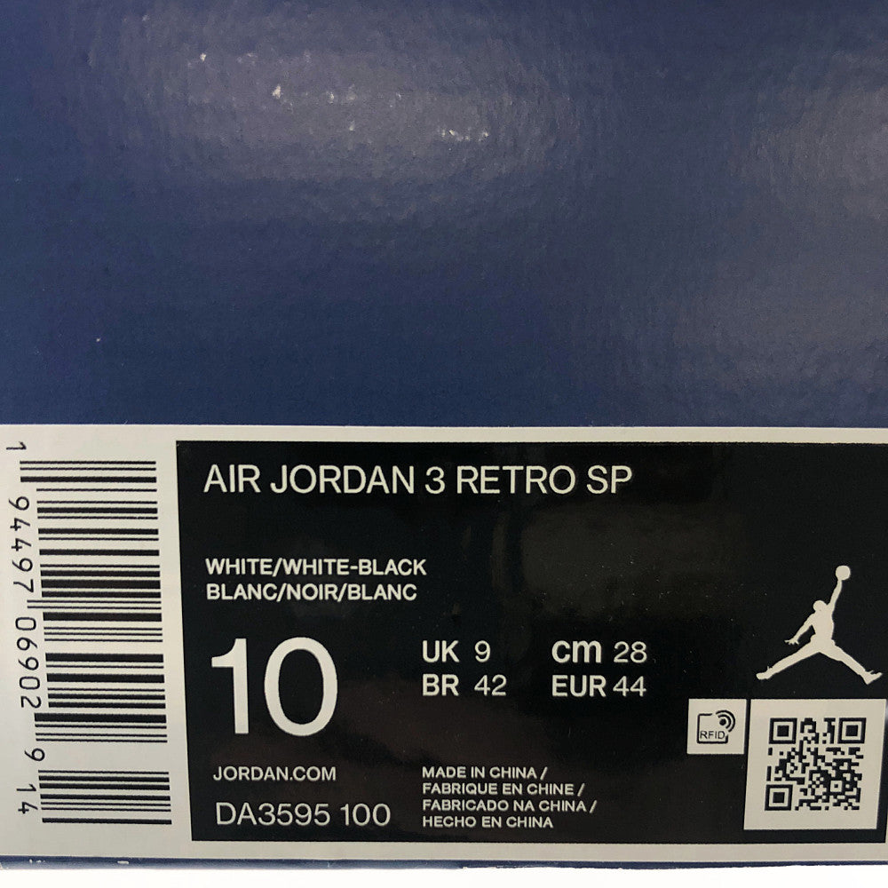 NIKE ナイキ DA3595-100 FRAGMENT AIR JORDAN 3 AJ3 RETRO SP エアジョーダン レトロ フラグメント ローカット スニーカー ホワイト系 10【中古】
