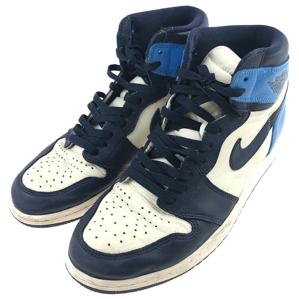 NIKE ナイキ 555088-140 AIR JORDAN 1 AJ1 RETRO HIGH OG エアジョーダン1 レトロ ハイ OG ハイカット スニーカー ブルー系 28cm【中古】
