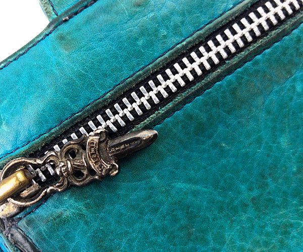CHROME HEARTS クロムハーツ（原本無） SQ BTN BILL スクエア ボタン ビル ウォレット ターコイズ ターコイズブルー系【中古】