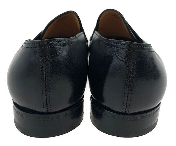 John Lobb ジョンロブ 4395 LOPEZ ロペス SINGLE LEATHER CALF M/W シングル レザーローファー UK8.5E ブラック系 8.5E【新古品】【未使用】【中古】