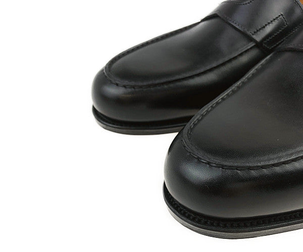 John Lobb ジョンロブ 4395 LOPEZ ロペス SINGLE LEATHER CALF M/W シングル レザーローファー UK8.5E ブラック系 8.5E【新古品】【未使用】【中古】