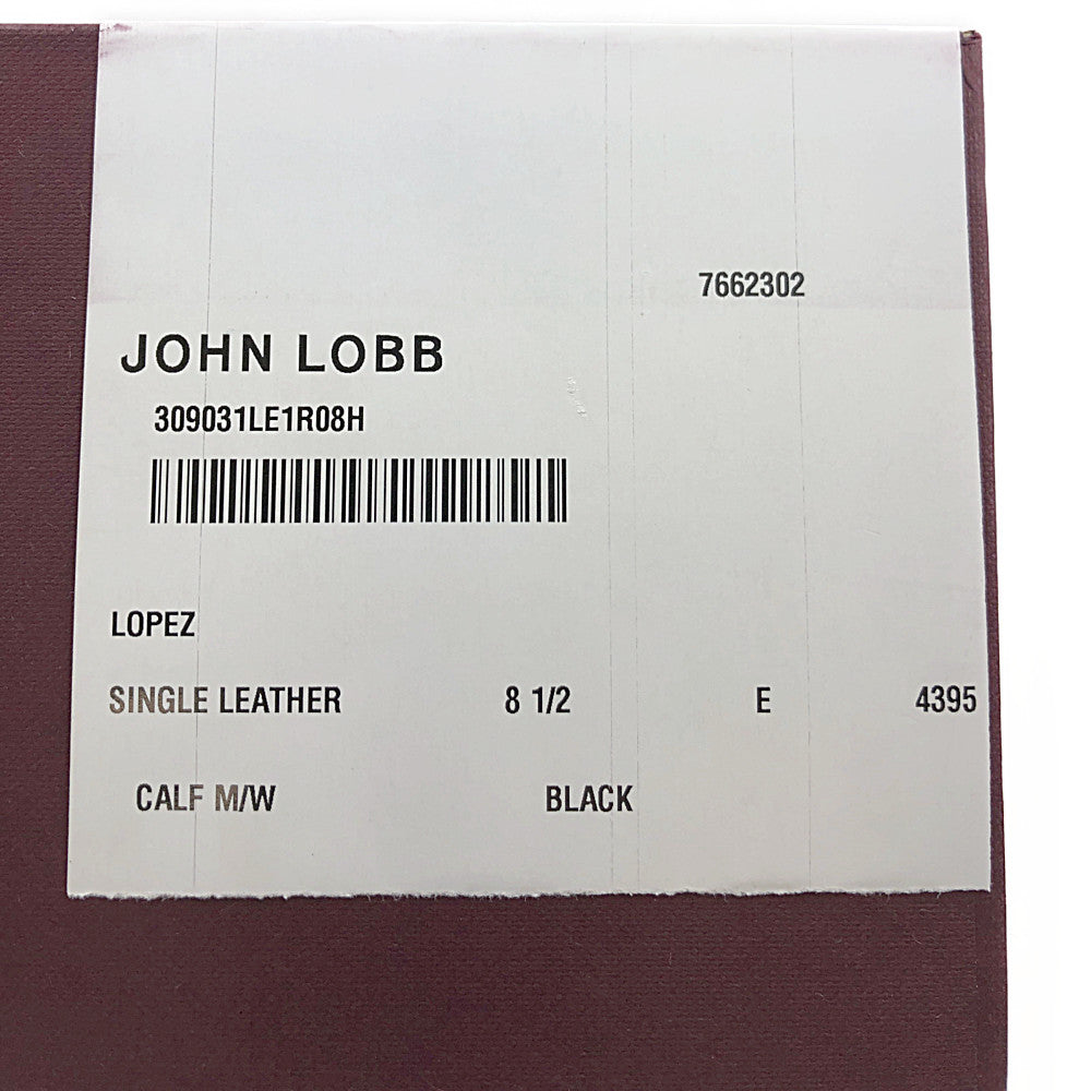John Lobb ジョンロブ 4395 LOPEZ ロペス SINGLE LEATHER CALF M/W シングル レザーローファー UK8.5E ブラック系 8.5E【新古品】【未使用】【中古】