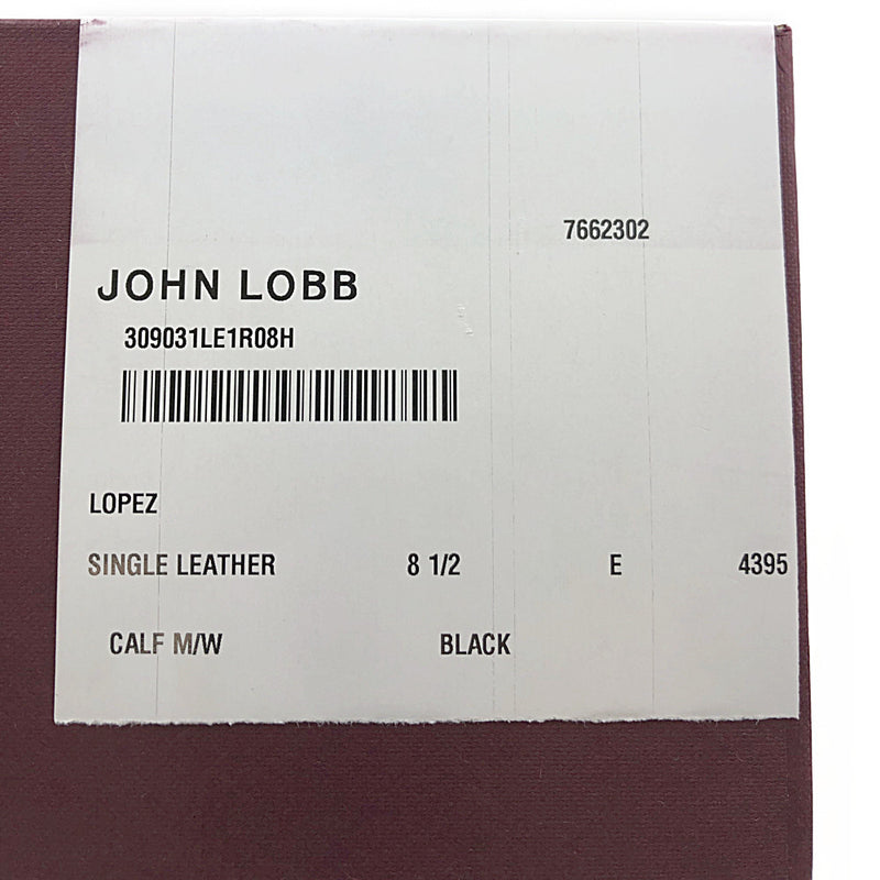 John Lobb ジョンロブ 4395 LOPEZ ロペス SINGLE LEATHER CALF M/W シングル レザーローファー UK8.5E ブラック系 8.5E【新古品】【未使用】【中古】