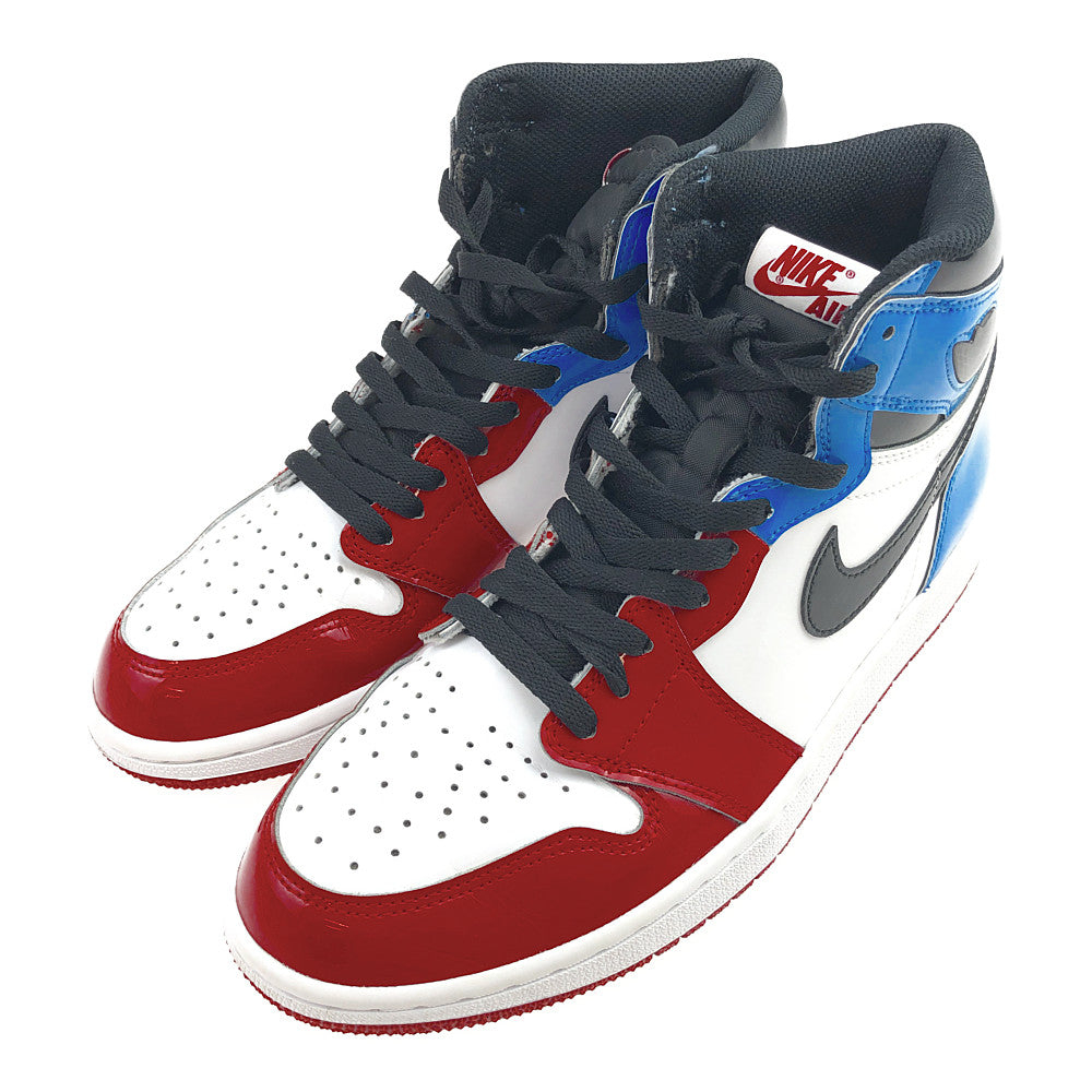 NIKE ナイキ CK5666-100 AIR JORDAN 1 RETRO HIGH OG FEARLESS エアジョーダン1 フィアレス ホワイト系 レッド系 ライトブルー系 27.5㎝【美品】【中古】