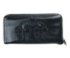 CHROME HEARTS クロムハーツ（原本無） REC F ZIP 3 セメタリークロス ラウンドジップ レザー ウォレット ブラック系【中古】