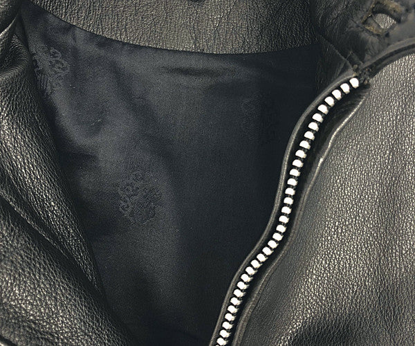 CHROME HEARTS クロムハーツ（原本無） レーシング2 ダガージップ シングル ライダース ブラック系 S【中古】