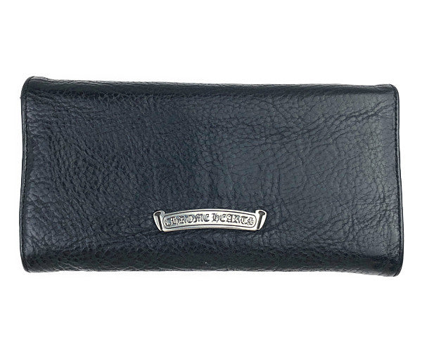 CHROME HEARTS クロムハーツ（原本有） JUDY ウォレット クロスボタン ２つ折り 長財布 ブラック系【中古】