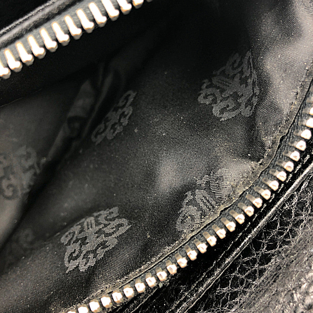 CHROME HEARTS クロムハーツ（原本有） JUDY ウォレット クロスボタン ２つ折り 長財布 ブラック系【中古】
