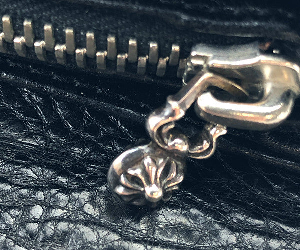 CHROME HEARTS クロムハーツ（原本有） JUDY ウォレット クロスボタン ２つ折り 長財布 ブラック系【中古】