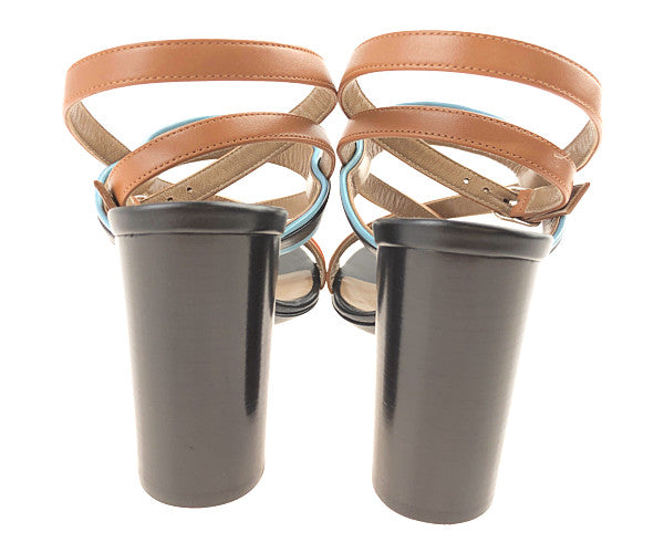 HERMES エルメス Antigone sandal アンティゴネ サンダル コリエドシアン レザー ブラック系 ブラウン系 36【極上美品】【中古】