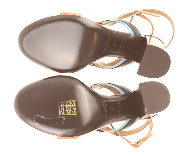 HERMES エルメス Antigone sandal アンティゴネ サンダル コリエドシアン レザー ブラック系 ブラウン系 36【極上美品】【中古】