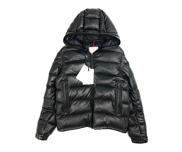 MONCLER モンクレール 20AW Gebroulaz 1 ジェブルラッズ ラムレザー ダウン ジャケット ブラック系 1【中古】