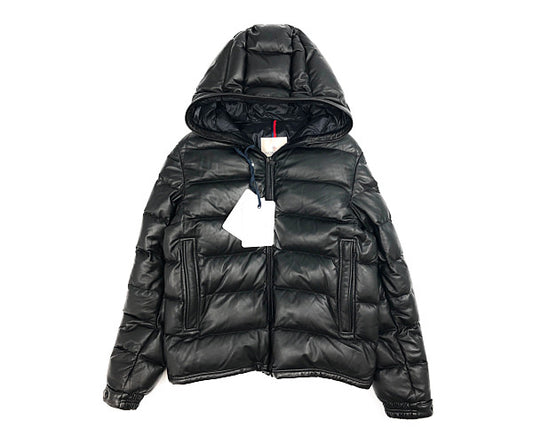 MONCLER モンクレール 20AW Gebroulaz 1 ジェブルラッズ ラムレザー ダウン ジャケット ブラック系 1【中古】