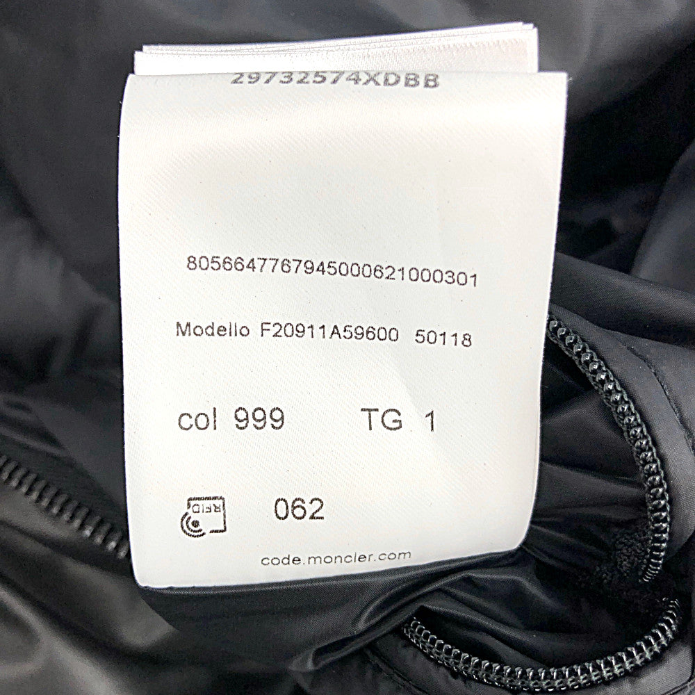 MONCLER モンクレール 20AW Gebroulaz 1 ジェブルラッズ ラムレザー ダウン ジャケット ブラック系 1【中古】