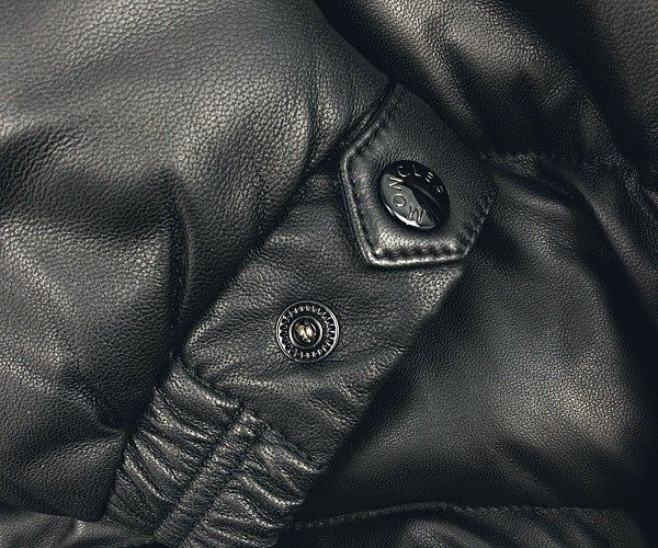 MONCLER モンクレール 20AW Gebroulaz 1 ジェブルラッズ ラムレザー ダウン ジャケット ブラック系 1【中古】