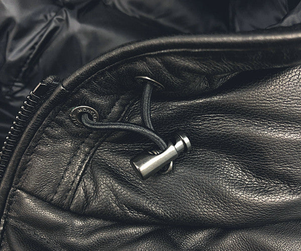 MONCLER モンクレール 20AW Gebroulaz 1 ジェブルラッズ ラムレザー ダウン ジャケット ブラック系 1【中古】