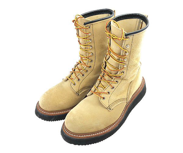 RED WING レッドウィング 8211 LOGGER スエード ロガー ブーツ ビブラム 2021 ブラック ソール カスタム ブーツ ベージュ系 27cm【中古】