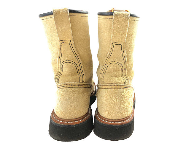 RED WING レッドウィング 8211 LOGGER スエード ロガー ブーツ ビブラム 2021 ブラック ソール カスタム ブーツ ベージュ系 27cm【中古】