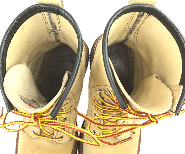 RED WING レッドウィング 8211 LOGGER スエード ロガー ブーツ ビブラム 2021 ブラック ソール カスタム ブーツ ベージュ系 27cm【中古】