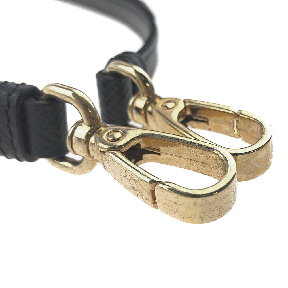 PRADA プラダ 1BE032 サフィアーノ レザー 巾着 ロゴ 2way バケット ハンド ショルダー バッグ ブラック系【中古】