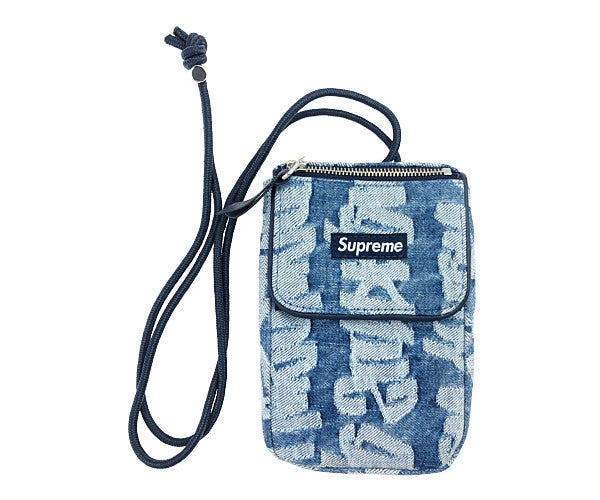 Supreme シュプリーム 22SS Fat Tip Jacquard Denim Neck Pouch ファット チップ ジャガード デニム ネック ポーチ ライトブルー系【新古品】【未使用】【中古】