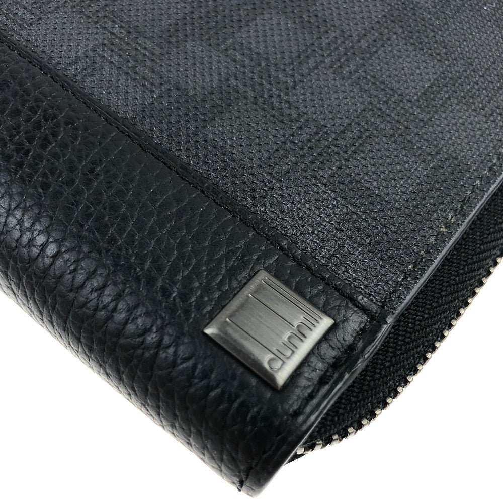 Dunhill ダンヒル D-EIGHT ラウンドファスナー ラウンドジップ オーガナイザー マルチケース 長財布 グレー系【中古】
