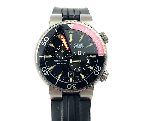 ORIS オリス 国際規制 649 7541 7064R TT1 DIVER 自動巻き 100気圧 防水 ダイバーズ ウォッチ 時計 ブラック系【中古】