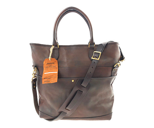 ヴァスコ VS244-LS LEATHER NELSON 2WAY BAG レザー ネルソン ショルダー トート バッグ ブラウン系【新古品】【未使用】【中古】