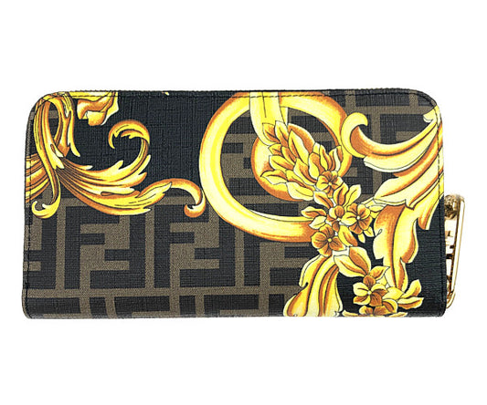 FENDI フェンディ 7M0210AJJ3 VERSACE Fendace Wallet ヴェルサーチ フェンダーチェ ウォレット ブラウン系【極上美品】【中古】
