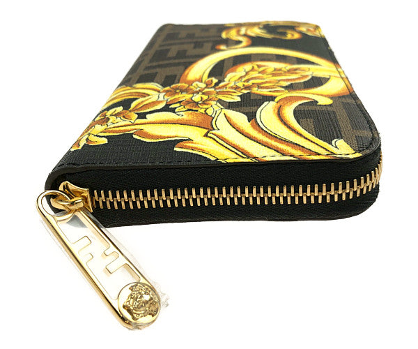 FENDI フェンディ 7M0210AJJ3 VERSACE Fendace Wallet ヴェルサーチ フェンダーチェ ウォレット ブラウン系【極上美品】【中古】