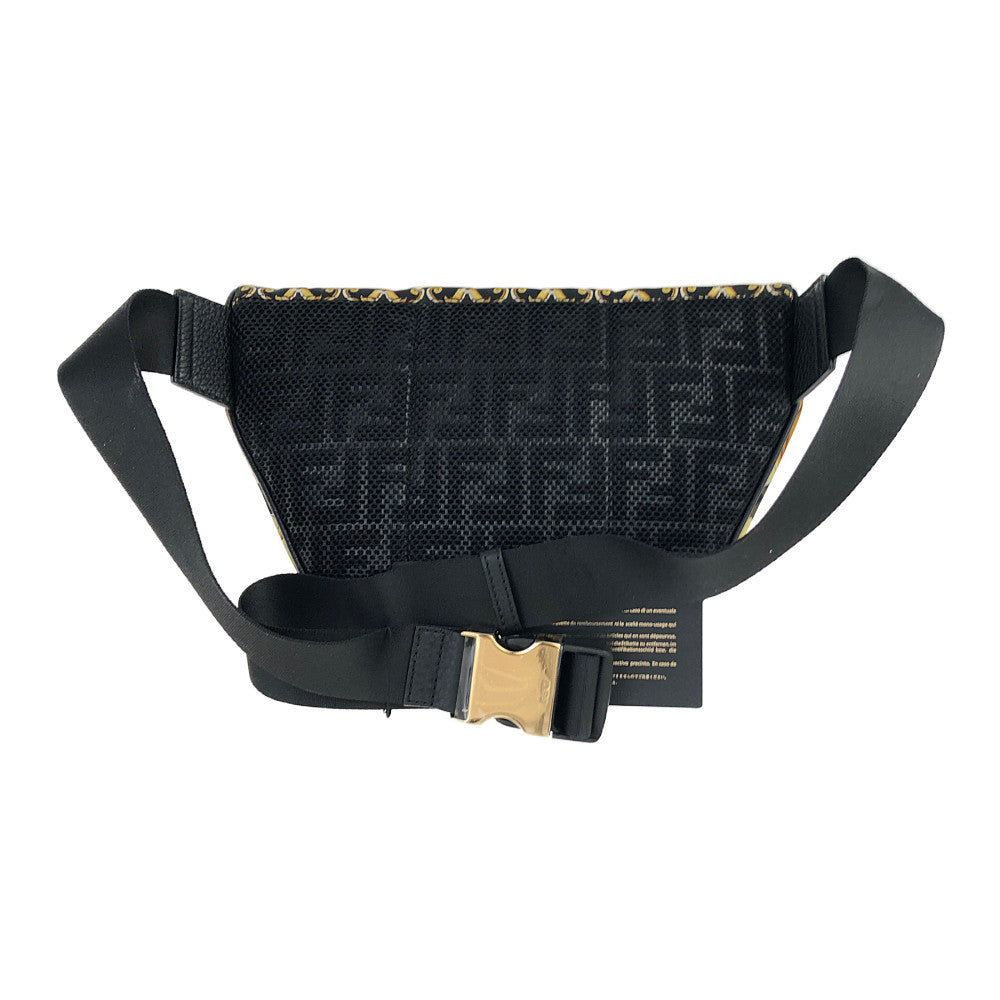 FENDI フェンディ VERSACE Fendace ゴールド バロック ベルト バッグ ブラウン系【極上美品】【中古】