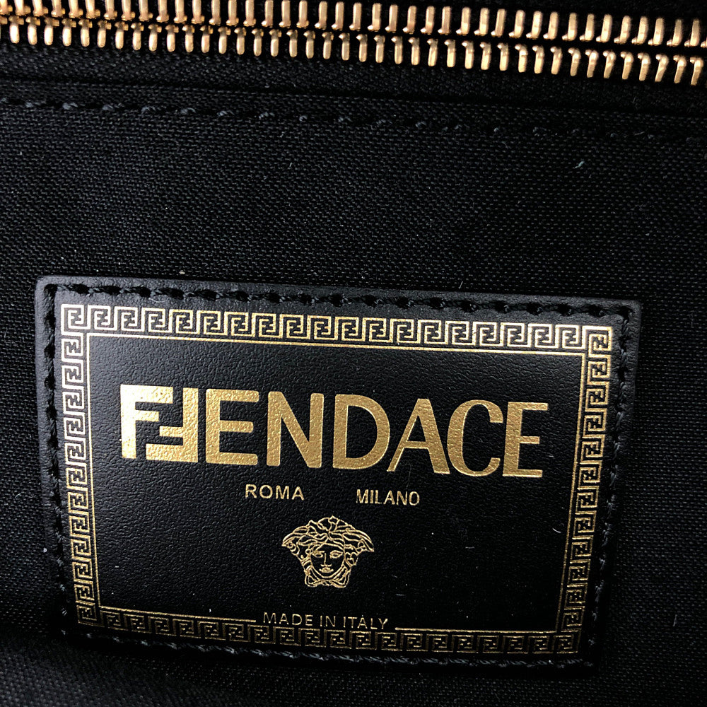 FENDI フェンディ VERSACE Fendace ゴールド バロック ベルト バッグ ブラウン系【極上美品】【中古】