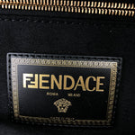 FENDI フェンディ VERSACE Fendace ゴールド バロック ベルト バッグ ブラウン系【極上美品】【中古】