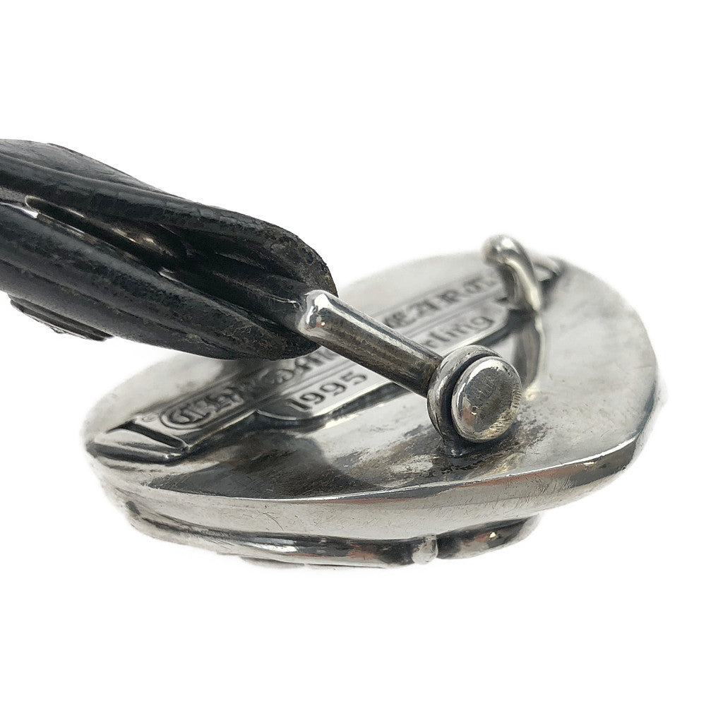 CHROME HEARTS クロムハーツ（原本無） HEART STRAP ハート バックル ナロー ベルト ブラック系【中古】