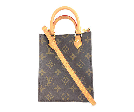LOUIS VUITTON ルイ・ヴィトン M69442 モノグラム プティット サックプラ 2WAY ショルダー バッグ ブラウン系【美品】【中古】