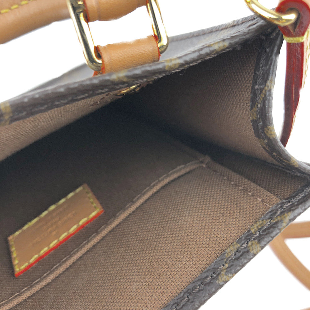 LOUIS VUITTON ルイ・ヴィトン M69442 モノグラム プティット サックプラ 2WAY ショルダー バッグ ブラウン系【美品】【中古】