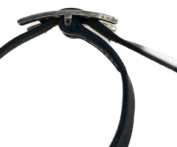 HERMES エルメス アピ3 MM レザーブレスレット シルバー金具 □D刻印 2000年製造 ブラック系【中古】