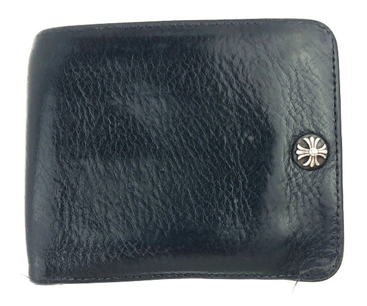CHROME HEARTS クロムハーツ（原本有） 1SNAP CHクロスボールボタン スナップ ウォレット ブラック系【中古】