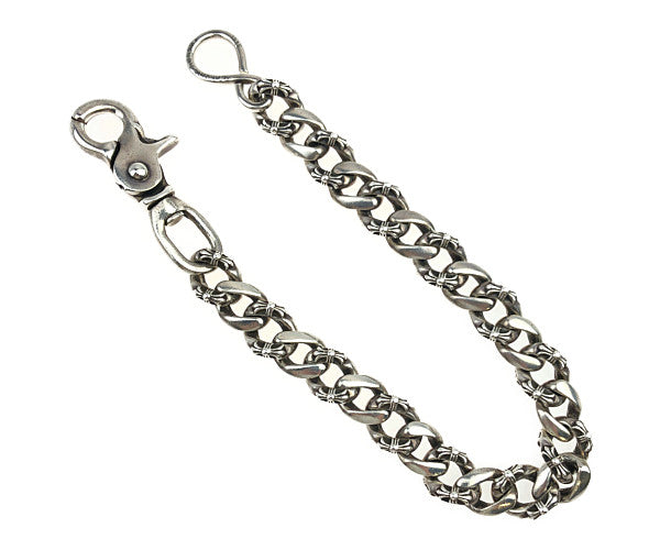CHROME HEARTS クロムハーツ（原本有） FANCY SHORT-S 1クリップ ファンシーリンク ショート ウォレットチェーン シルバー系【中古】