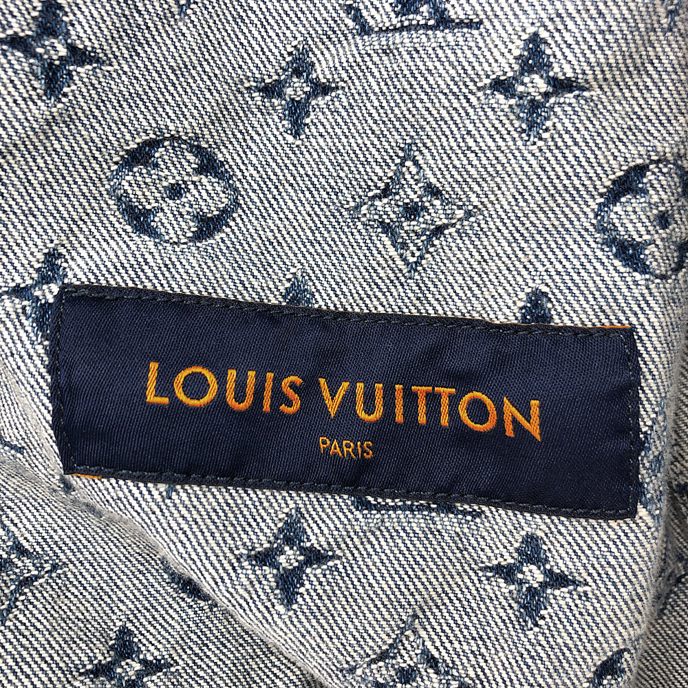LOUIS VUITTON ルイ・ヴィトン 22SS 1A9K6B 国内正規品 NIGO モノグラム パッチワーク デニム フーディ インディゴブルー系 56【中古】