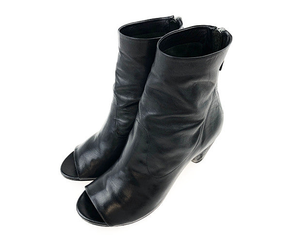 マルセル MW2735 OPEN TOE HEELED ANKLE BOOTS オープントゥ ヒール アンクル ブーツ ブラック系 35【中古】