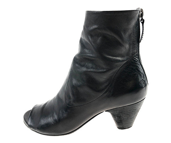 マルセル MW2735 OPEN TOE HEELED ANKLE BOOTS オープントゥ ヒール アンクル ブーツ ブラック系 35【中古】